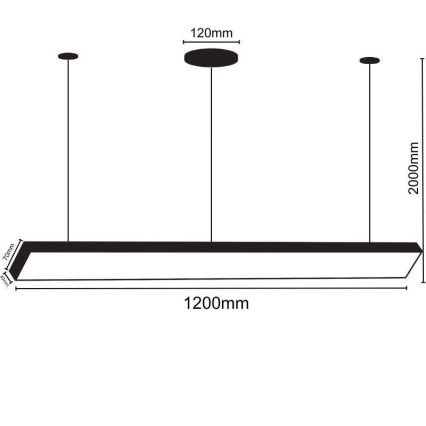 LED-Hängeleuchte LED/32W/230V 4000K d 120 cm schwarz