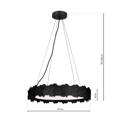 LED-Hängeleuchte SOHO LED/24W/230V mit Kabelaufhängung, schwarz