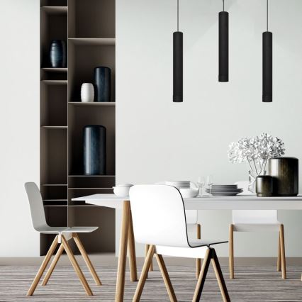 LED Hängeleuchte TUBA 3xGU10/4,8W/230V schwarz