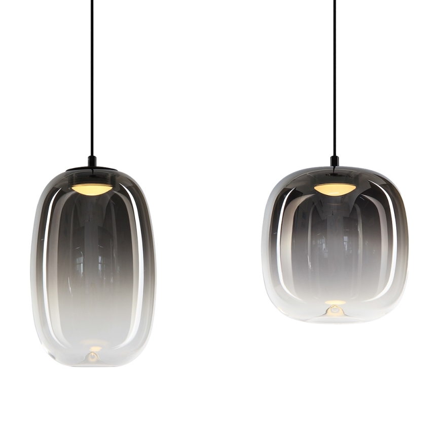 LED-Hängeleuchte VASO LED/15W/230V schwarz/rauchig