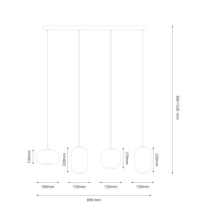LED-Hängeleuchte VASO LED/15W/230V weiß