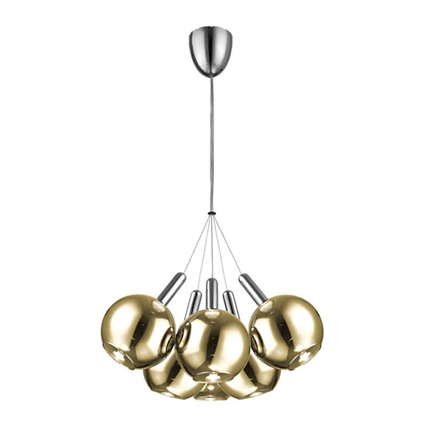 LED-Hängeleuchter 6xLED/5W230V gold/chrom-matt