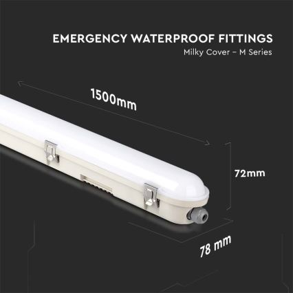 LED-Hochleistungs-Leuchtstofflampe mit Notfallmodul EMERGENCY LED/48W/230V 6500K 150cm IP65