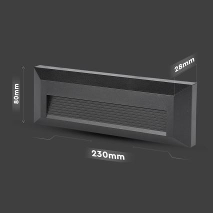 LED Illuminazione delle scale per esterni LED/3W/230V IP65 3000K nero