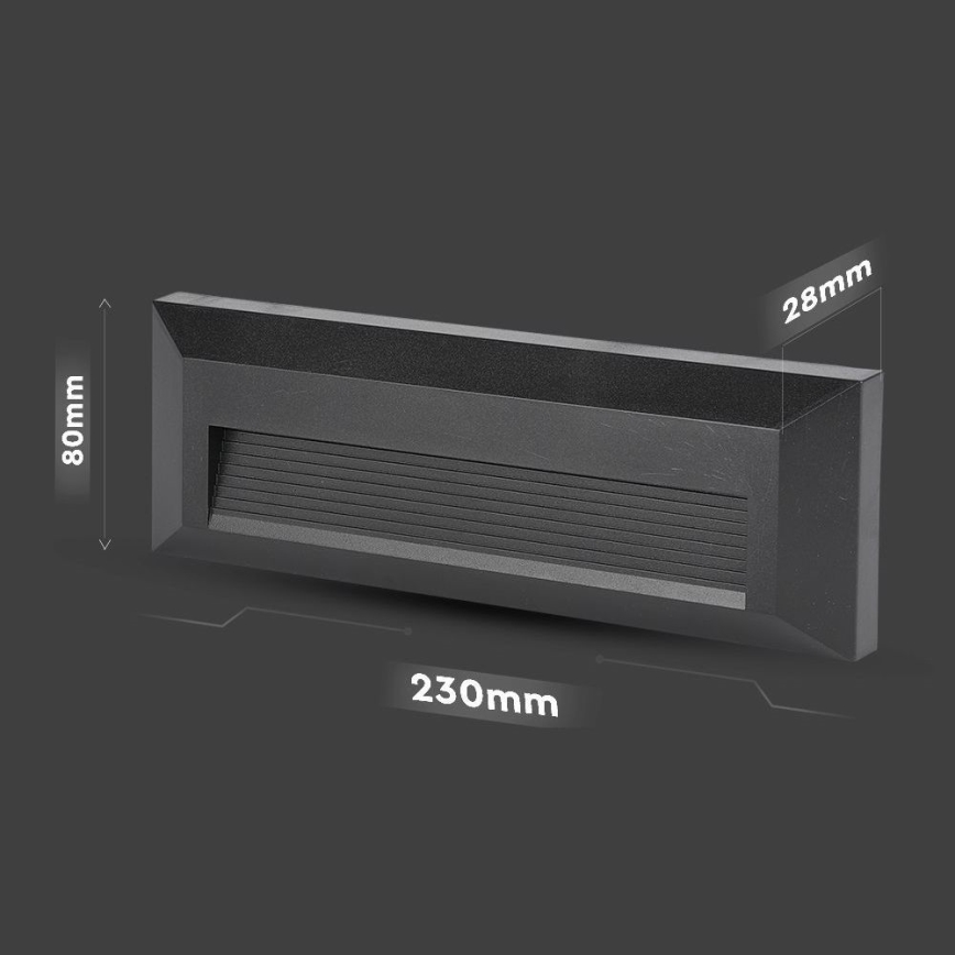 LED Illuminazione delle scale per esterni LED/3W/230V IP65 3000K nero