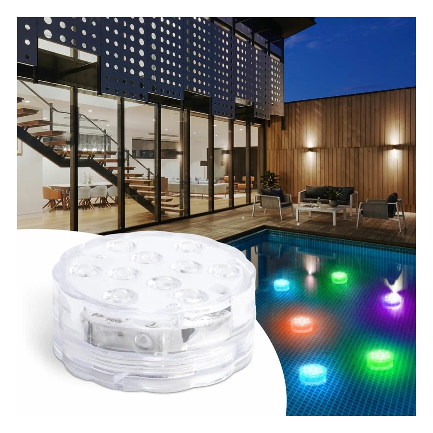 LED Illuminazione piscina dimmerabile LED/3xAAA IP68 + telecomando