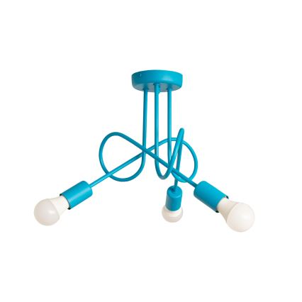 LED Kinder-Aufputz-Deckenleuchte OXFORD 3xE27/15W/230V blau