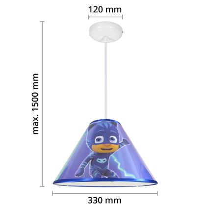 LED-Kinder-Pendelleuchte mit Kabelaufhängung PJ MASK 1xE27/40W/230V