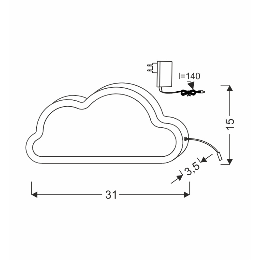 LED Kinder-Tischlampe CLOUD LED/11W/230V rosa