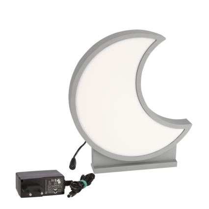 LED-Kinder-Tischlampe MOON LED/12W/230V grau