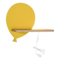 LED Kinder-Wandleuchte mit Ablage BALLOON LED/4W/230V gelb/Holz,