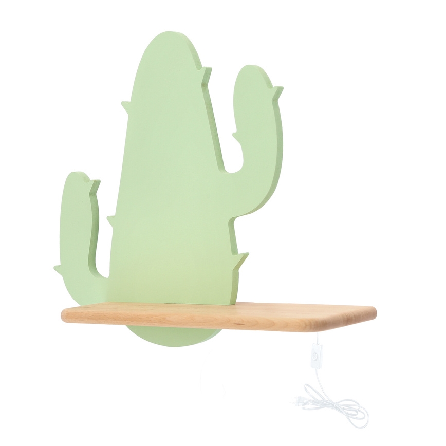 LED Kinder-Wandleuchte mit Ablage CACTUS LED/4W/230V grün/Holz,