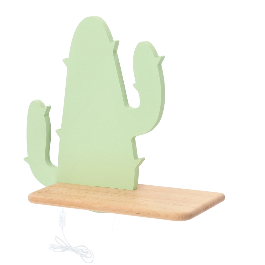 LED Kinder-Wandleuchte mit Ablage CACTUS LED/4W/230V grün/Holz,