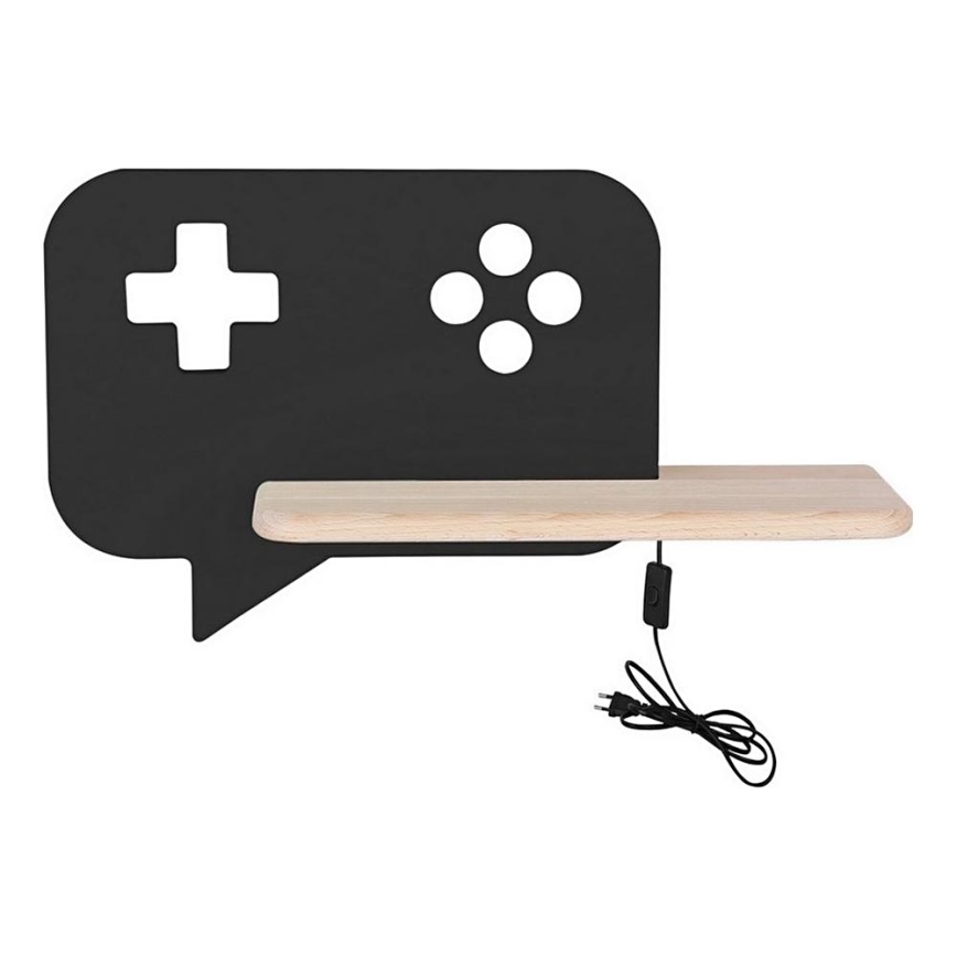 LED-Kinder-Wandleuchte mit Ablage CONSOLE LED/5W/230V schwarz