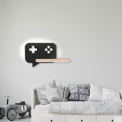 LED-Kinder-Wandleuchte mit Ablage CONSOLE LED/5W/230V schwarz