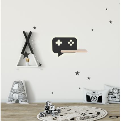 LED-Kinder-Wandleuchte mit Ablage CONSOLE LED/5W/230V schwarz