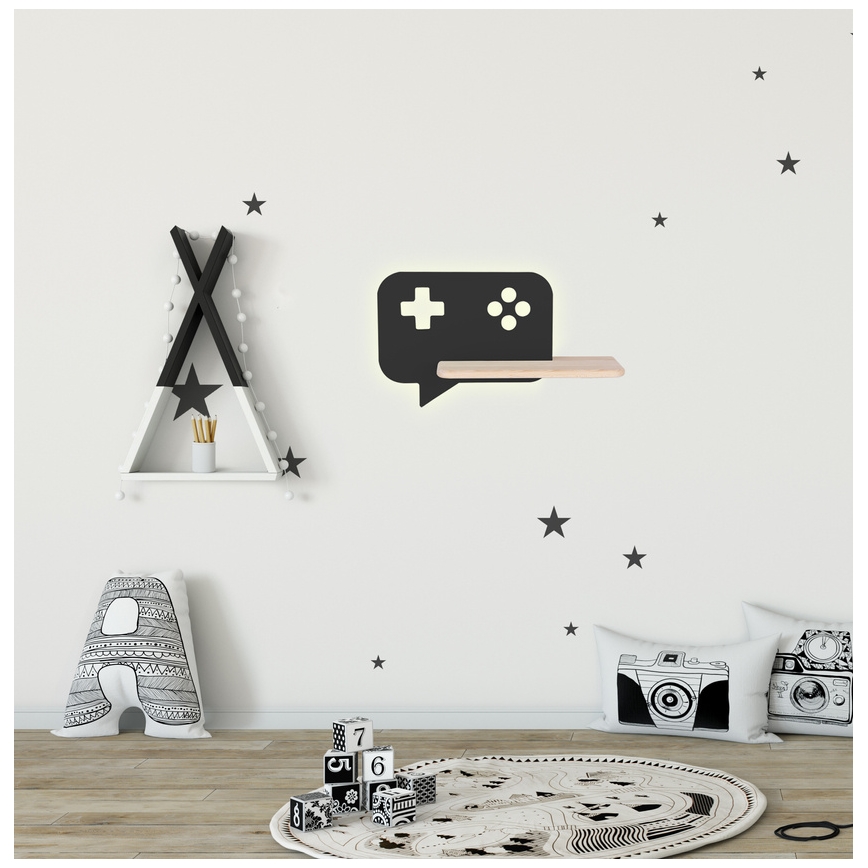 LED-Kinder-Wandleuchte mit Ablage CONSOLE LED/5W/230V schwarz