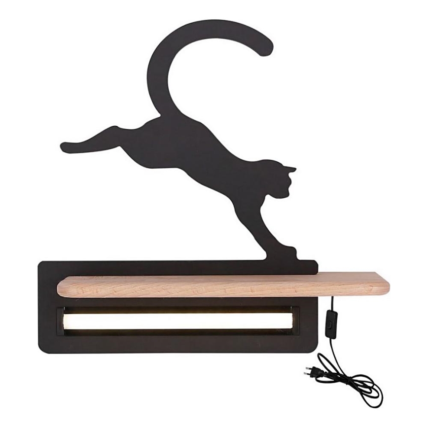 LED-Kinder-Wandleuchte mit Ablage JUMPING CAT LED/5W/230V