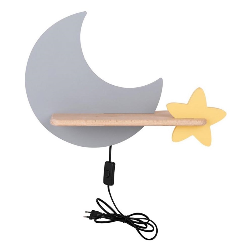 LED-Kinder-Wandleuchte mit Ablage MOON LED/5W/230V