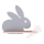 LED-Kinder-Wandleuchte mit Ablage RABBIT LED/4W/230V grau/weiß/Holz