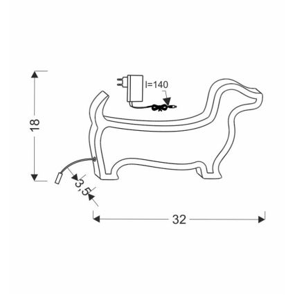 LED Kinderschreibtischlampe DOG LED/12W/230V rosa