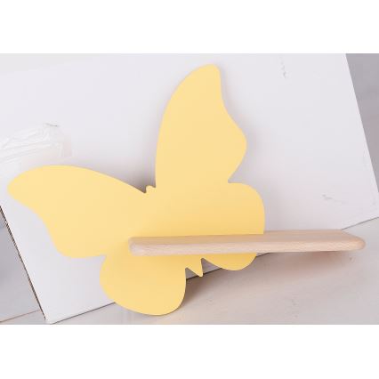 LED-Kinderwandleuchte mit Ablage BUTTERFLY LED/5W/230V gelb/Holz