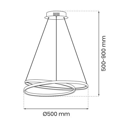 LED-Kronleuchter an Aufhängung LUCERO LED/48W/230V schwarz