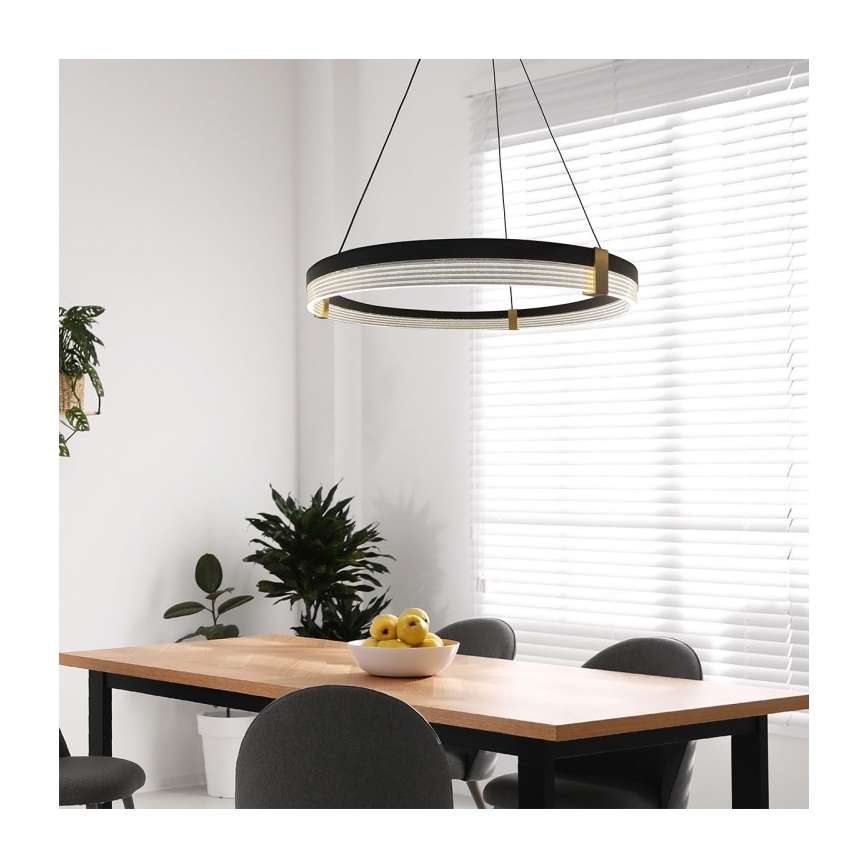 LED-Kronleuchter an Kabel TRIANGLE LED/40W/230V 3000/4000/6000K Ø 60 cm, schwarz