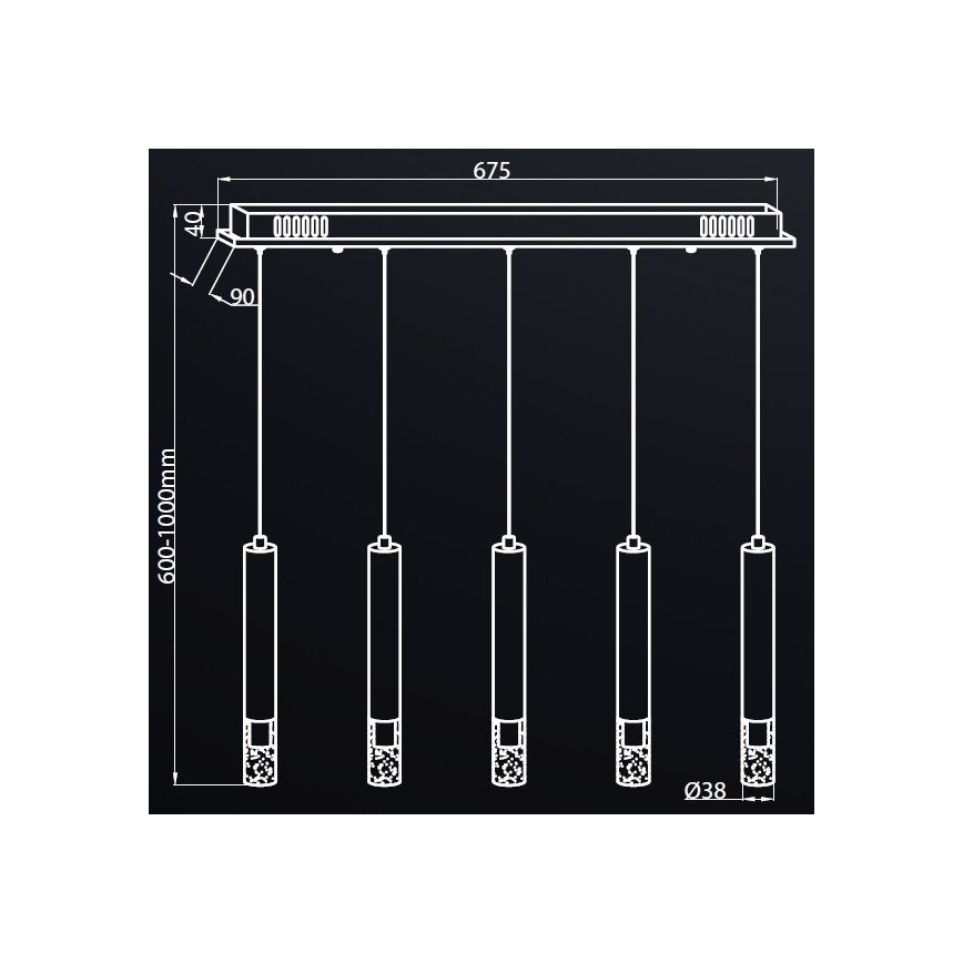 LED-Kronleuchter an Schnur ALBA 5xLED/25W/230V weiß