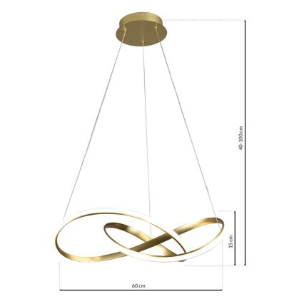 LED-Kronleuchter an Schnur CAPPIO LED/36W/230V golden