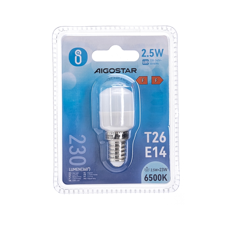 LED-Kühlschranklampe T26 E14/2,5W/230V 6500K - Aigostar