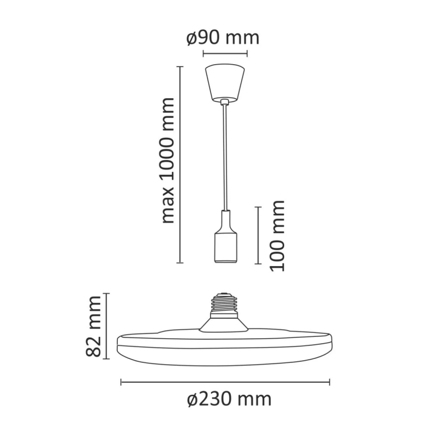 LED Lampada a sospensione KIKI 1xE27/15W/230V nero