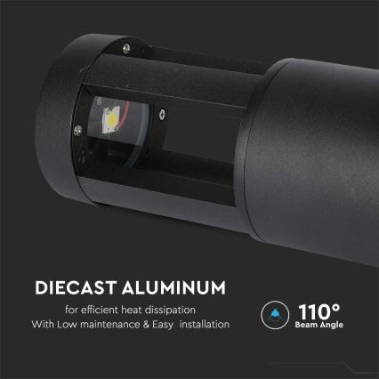 LED Lampada da esterno LED/10W/230V 25cm 6400K IP65 nero