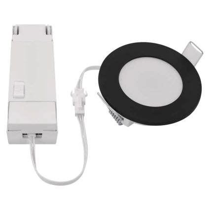 Plafoniera LED per bagno LORI LED/4,5W/230V IP65 2700/4000K diam. 8,5 cm nero