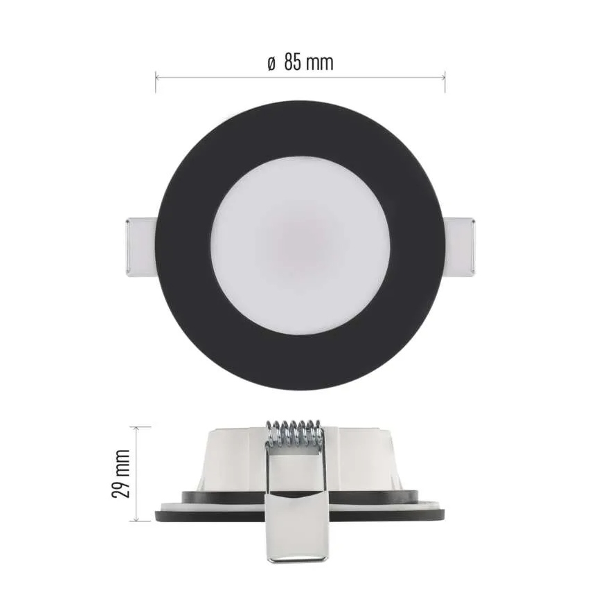 Plafoniera LED per bagno LORI LED/4,5W/230V IP65 2700/4000K diam. 8,5 cm nero