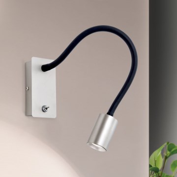 LED Lampada da parete flessibile piccola KURT LED/5W/230V argento