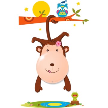 LED Lampada da parete per bambini MONKEY LED/0,6W/3xAAA