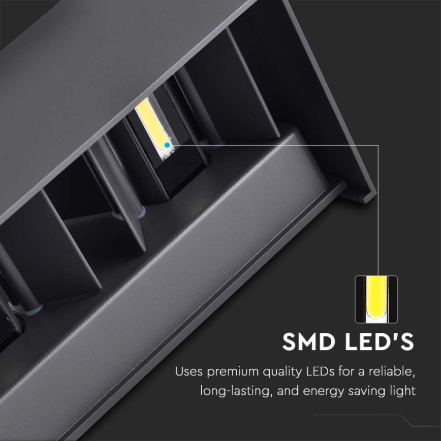 LED lampada da parete per esterno/24W/230V 3000K IP65 nero