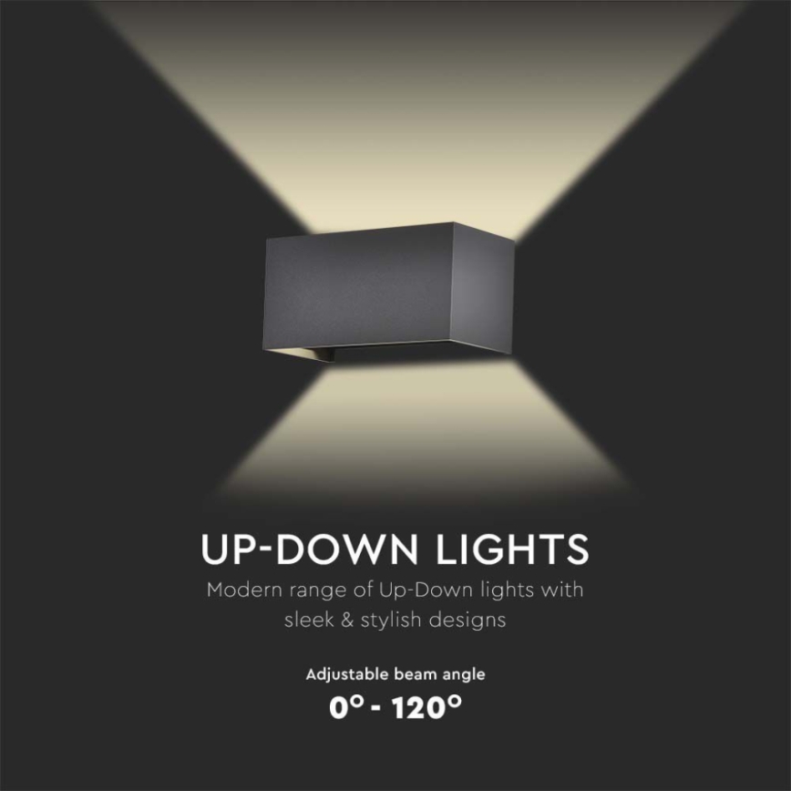 LED lampada da parete per esterno/24W/230V 3000K IP65 nero