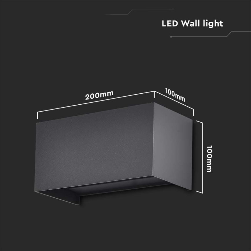 LED lampada da parete per esterno/24W/230V 3000K IP65 nero