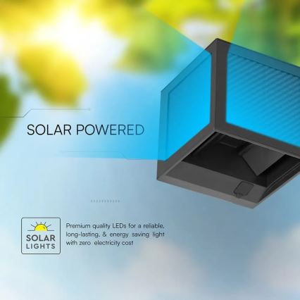 Lampada da parete solare LED con sensore, 9 W, 3,7 V, 3000/4000/6000 K, IP65, 2600 mAh, nera