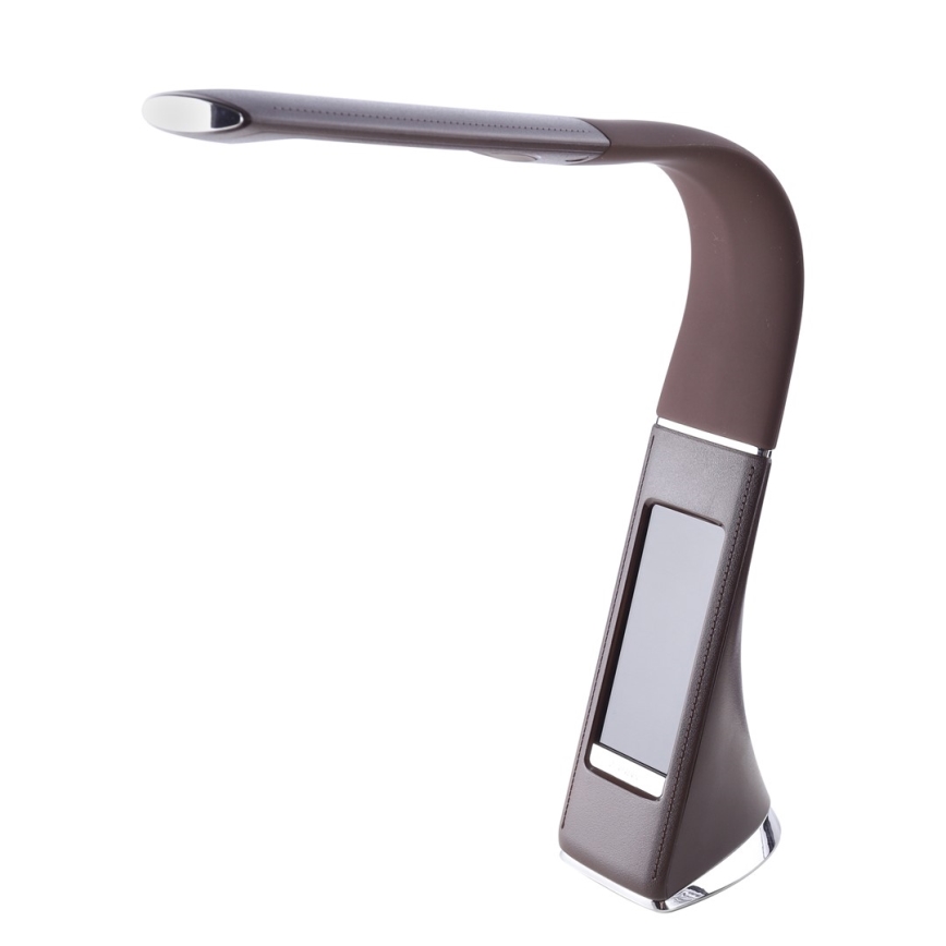 LED Lampada da tavolo con display  LED/6W/230V marrone