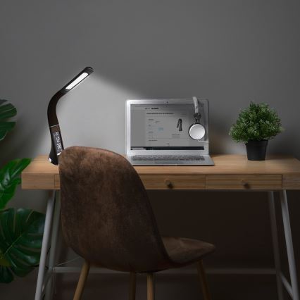 LED Lampada da tavolo con display  LED/6W/230V marrone