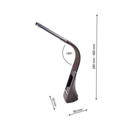 LED Lampada da tavolo con display  LED/6W/230V marrone