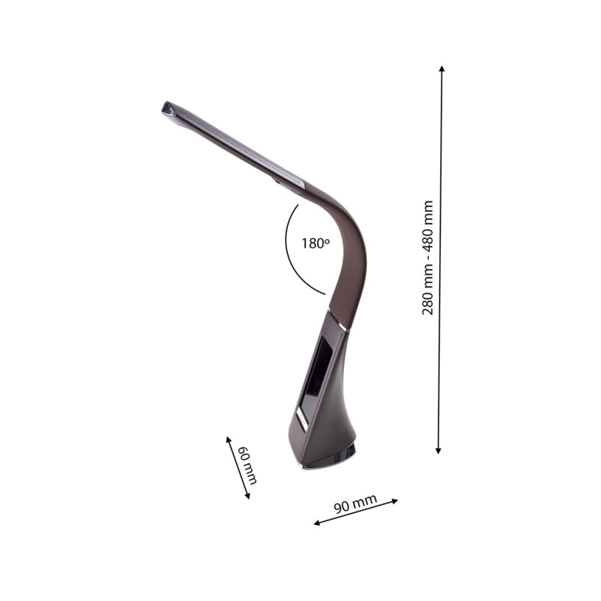 LED Lampada da tavolo con display  LED/6W/230V marrone