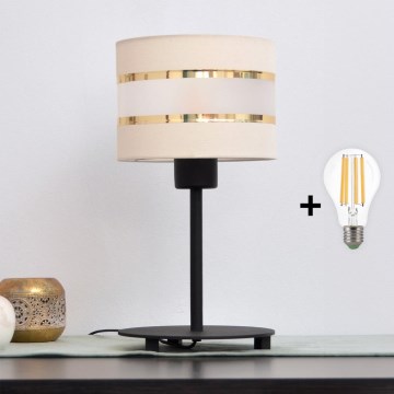 LED Lampada da tavolo HELEN 1xE27/15W/230V color crema/nero/oro