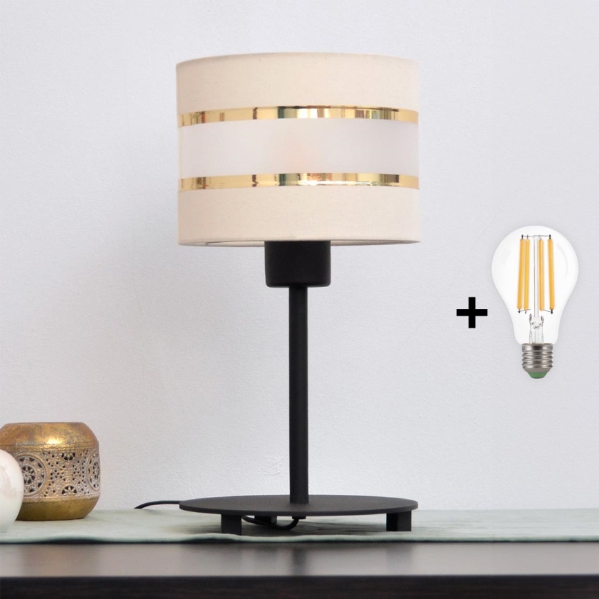 LED Lampada da tavolo HELEN 1xE27/15W/230V color crema/nero/oro