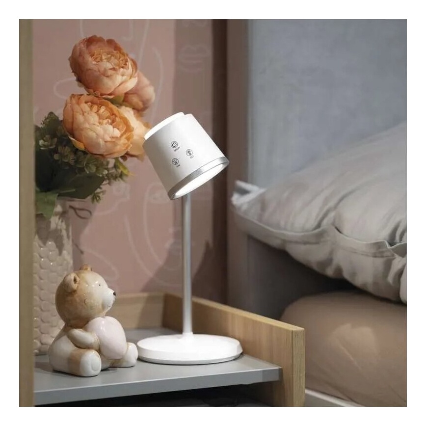 LED Lampada da tavolo ricaricabile dimmerabile 4in1 LED/6W/3,7V 3000K/4000K/6500K 1500mAh bianco