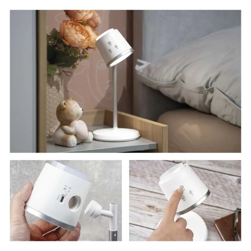 LED Lampada da tavolo ricaricabile dimmerabile 4in1 LED/6W/3,7V 3000K/4000K/6500K 1500mAh bianco