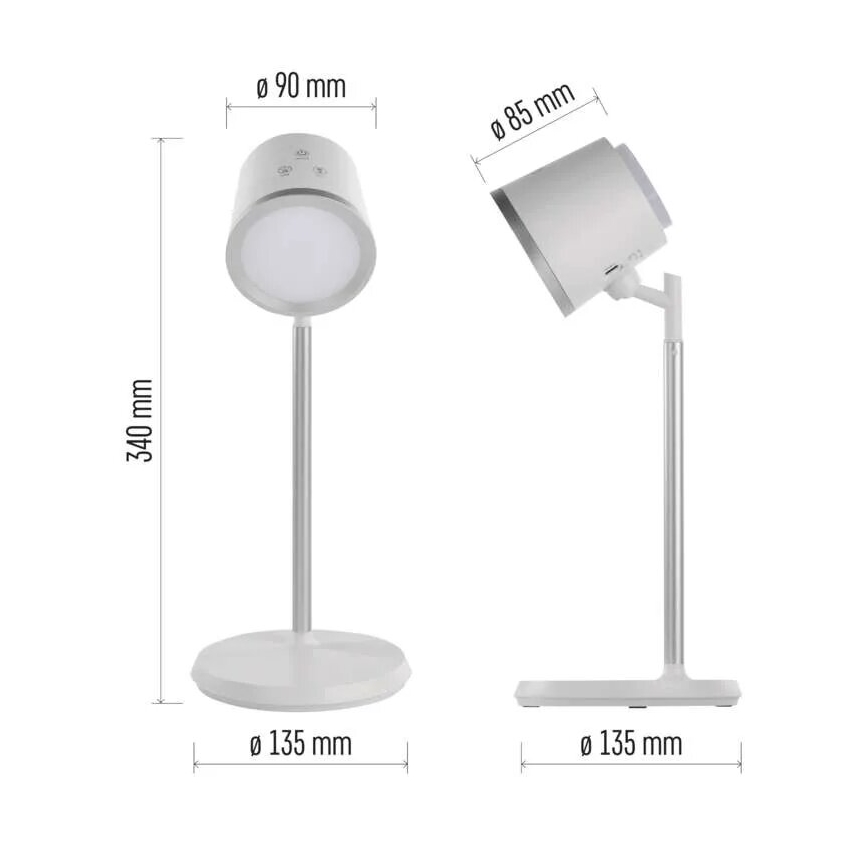 LED Lampada da tavolo ricaricabile dimmerabile 4in1 LED/6W/3,7V 3000K/4000K/6500K 1500mAh bianco